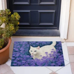 Painting Cat Doormat Floor Mats Washable Rugs Kitchen Mat Non-Slip Oil Proof Rug Indoor Outdoor Mat Bedroom Decor Bathroom Mat Entrance Rug