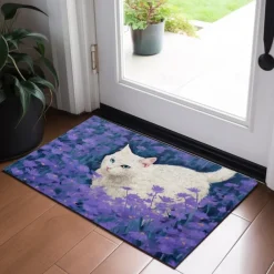 Painting Cat Doormat Floor Mats Washable Rugs Kitchen Mat Non-Slip Oil Proof Rug Indoor Outdoor Mat Bedroom Decor Bathroom Mat Entrance Rug