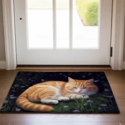 Painting Cat Doormat Floor Mats Washable Rugs Kitchen Mat Non-Slip Oil Proof Rug Indoor Outdoor Mat Bedroom Decor Bathroom Mat Entrance Rug