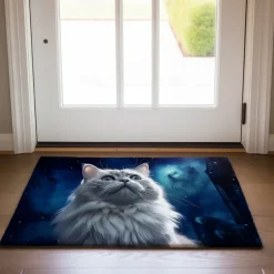 Painting Cat Doormat Floor Mats Washable Rugs Kitchen Mat Non-Slip Oil Proof Rug Indoor Outdoor Mat Bedroom Decor Bathroom Mat Entrance Rug