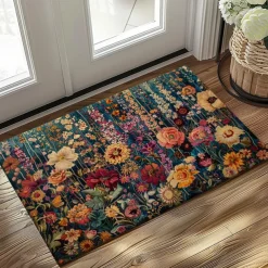 Painting Flowers Doormat Non-Slip Oil Proof Rug Indoor Outdoor Mat Bedroom Decor Bathroom Mat Entrance Rug Door Mat