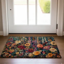 Painting Flowers Doormat Non-Slip Oil Proof Rug Indoor Outdoor Mat Bedroom Decor Bathroom Mat Entrance Rug Door Mat