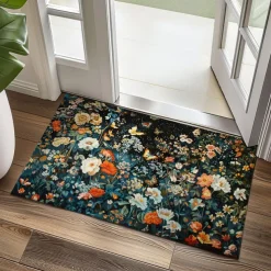 Painting Flowers Doormat Non-Slip Oil Proof Rug Indoor Outdoor Mat Bedroom Decor Bathroom Mat Entrance Rug Door Mat