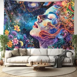 Painting Galaxy Hanging Tapestry Wall Art Large Tapestry Mural Decor Photograph Backdrop Blanket Curtain Home Bedroom Living Room Decoration