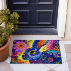 Painting Rabbit Easter Doormat Floor Mats Washable Rugs Kitchen Mat Non-Slip Oil Proof Rug Indoor Outdoor Mat Bedroom Decor Bathroom Mat Entrance Rug