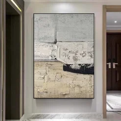 PAINTING White Wabi-Sabi painting Handpainted Blue White Textured Painting White Wabi-Sabi Wall Art Neutral Minimalist Wall Art Black Textured Canvas Art Neutral Wall Decor