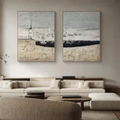 PAINTING White Wabi-Sabi painting Handpainted Blue White Textured Painting White Wabi-Sabi Wall Art Neutral Minimalist Wall Art Black Textured Canvas Art Neutral Wall Decor