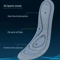 1pair 5D Memory Foam Orthopedic Insole, Men's Shoes Women's Nano Antibacterial Deodorant Insole Sweat Absorption Running Pad Massage Sports Insole Foot Orthopedic Sole Running Accessories