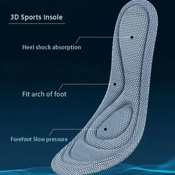 1pair 5D Memory Foam Orthopedic Insole, Men's Shoes Women's Nano Antibacterial Deodorant Insole Sweat Absorption Running Pad Massage Sports Insole Foot Orthopedic Sole Running Accessories