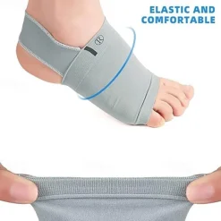 1pair Of Metatarsal Compression Arch Support Sleeves With Gel Pad Inside - Brace For Flat Foot & Plantar Fasciitis Pain Relief Women Men,Gray
