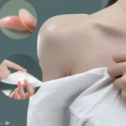 1Pair Soft Silicone Shoulder Anti Slip Padded Shoulder Pad for Woman Shoulder Enhancer Reusable Self-Adhesive Clothing Decoration
