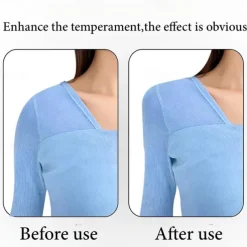1Pair Soft Silicone Shoulder Anti Slip Padded Shoulder Pad for Woman Shoulder Enhancer Reusable Self-Adhesive Clothing Decoration
