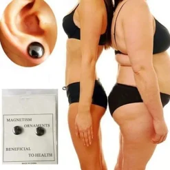 1pair Weight Loss Slimming Magnetic Stone Therapy Slimming Health Care Power Clip Earrings Fashion Jewelry Magnet Earrings for Women Men