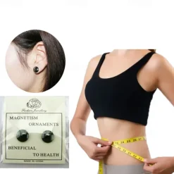 1pair Weight Loss Slimming Magnetic Stone Therapy Slimming Health Care Power Clip Earrings Fashion Jewelry Magnet Earrings for Women Men