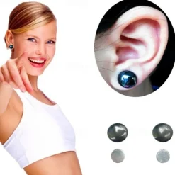 1pair Weight Loss Slimming Magnetic Stone Therapy Slimming Health Care Power Clip Earrings Fashion Jewelry Magnet Earrings for Women Men