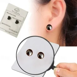 1pair Weight Loss Slimming Magnetic Stone Therapy Slimming Health Care Power Clip Earrings Fashion Jewelry Magnet Earrings for Women Men