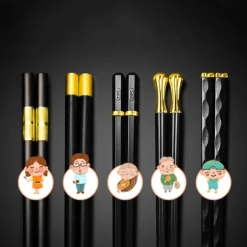 5Pairs Chopsticks Alloy Chopsticks Set Japanese Style Chopsticks