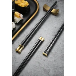 5Pairs Chopsticks Alloy Chopsticks Set Japanese Style Chopsticks