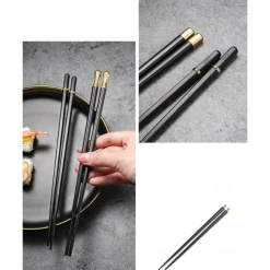 5Pairs Chopsticks Alloy Chopsticks Set Japanese Style Chopsticks