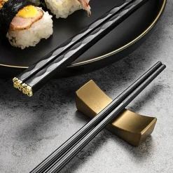 5Pairs Chopsticks Alloy Chopsticks Set Japanese Style Chopsticks