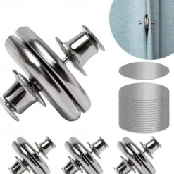 3pairs Magnetic Curtain Button Clip Detachable Magnet Buckle For Curtain Light Leakage Prevention Button No-punching Buckle Home Decor