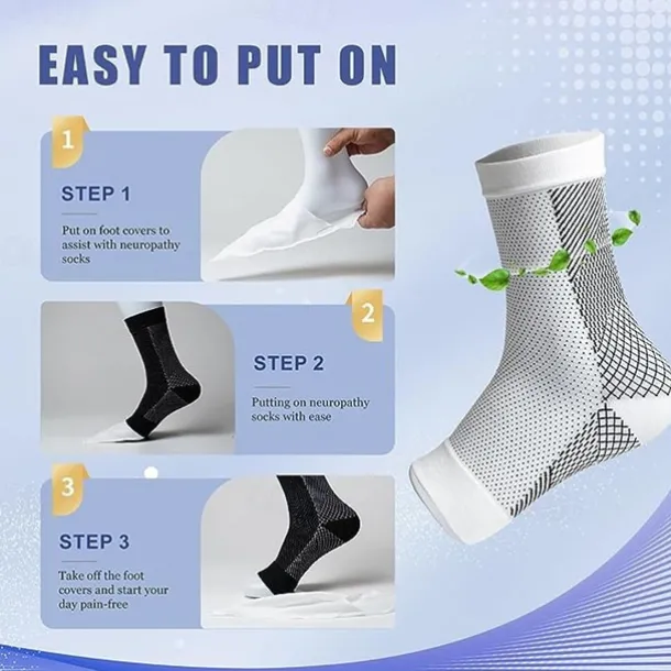 2pairs Neuropathy socks for Women and Men Ankle brace Socks and Tendonitis compression socks For Pain Relief and Plantar Fasciitis for women and man Ankle compression sleeve for ankle swelling