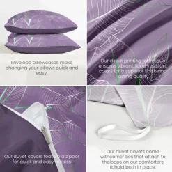 Palm Leaf Duvet Cover Full Size Bedding Set Bed Sets Quilt Cover Soft Lightweight Comforter Cover with 2 Pillowcases for Summer Spring Tropical Plants Hawaii Pink Blue Mint