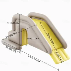 Panda Inflatable Pool for Adults - 3-Layer Rectangular Outdoor Summer Cooler with Slide, Built-in Seats & Palm Tree Design, Portable No-Electricity Backyard Party Pool for Holidays, Birthdays