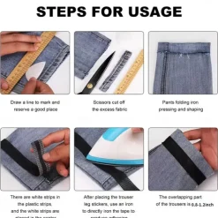 Pants Edge Shorten Self-Adhesive Stickers, 3.28ft Trousers DIY Sewing Fabric Supplies