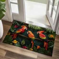Papercut Parrots Doormat Kitchen Mat Floor Mat Non-Slip Area Rug Oil Proof Rug Indoor Outdoor Mat Bedroom Decor Bathroom Mat Entrance Rug
