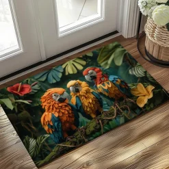 Papercut Parrots Doormat Kitchen Mat Floor Mat Non-Slip Area Rug Oil Proof Rug Indoor Outdoor Mat Bedroom Decor Bathroom Mat Entrance Rug