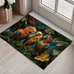 Papercut Parrots Doormat Kitchen Mat Floor Mat Non-Slip Area Rug Oil Proof Rug Indoor Outdoor Mat Bedroom Decor Bathroom Mat Entrance Rug