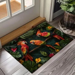 Papercut Parrots Doormat Kitchen Mat Floor Mat Non-Slip Area Rug Oil Proof Rug Indoor Outdoor Mat Bedroom Decor Bathroom Mat Entrance Rug
