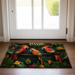 Papercut Parrots Doormat Kitchen Mat Floor Mat Non-Slip Area Rug Oil Proof Rug Indoor Outdoor Mat Bedroom Decor Bathroom Mat Entrance Rug