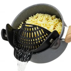 Pasta Strainer for Kitchen, Pot Strainer Clip on Strainer Colander Silicone and Colanders for Spaghetti Noodle Food Pan