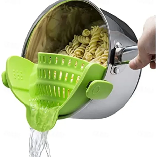Pasta Strainer for Kitchen, Pot Strainer Clip on Strainer Colander Silicone and Colanders for Spaghetti Noodle Food Pan