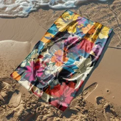 Patchwork Floral Beach Towel,Beach Towels for Travel, Quick Dry Towel for Swimmers Sand Proof Beach Towels for Women Men Girls Kids, Cool Pool Towels Beach Accessories Absorbent Towel