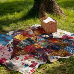 Patchwork Heart Pattern Throws Blanket Flannel Throw Blankets Warm All Seasons Gifts Big Blanket