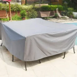 Patio Furniture Cover 210d Oxford Cloth Outdoor Silver Furniture Cover Garden Waterproof Cover Courtyard Table And Chair Combination Dust Cover