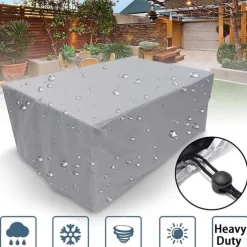 Patio Furniture Cover 210d Oxford Cloth Outdoor Silver Furniture Cover Garden Waterproof Cover Courtyard Table And Chair Combination Dust Cover