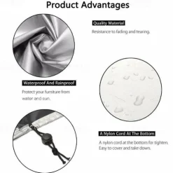 Patio Furniture Cover 210d Oxford Cloth Outdoor Silver Furniture Cover Garden Waterproof Cover Courtyard Table And Chair Combination Dust Cover