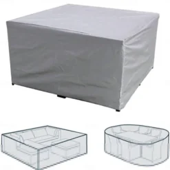 Patio Furniture Cover 210d Oxford Cloth Outdoor Silver Furniture Cover Garden Waterproof Cover Courtyard Table And Chair Combination Dust Cover