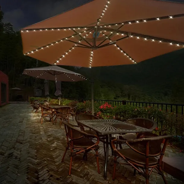 Patio Umbrella Lights Solar Powered 104 LEDs Cordless Outdoor Lighting for Patio Backyard Umbrella Outdoor Garden Decor