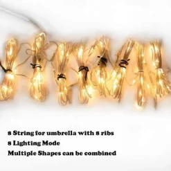 Patio Umbrella Lights Solar Powered 104 LEDs Cordless Outdoor Lighting for Patio Backyard Umbrella Outdoor Garden Decor