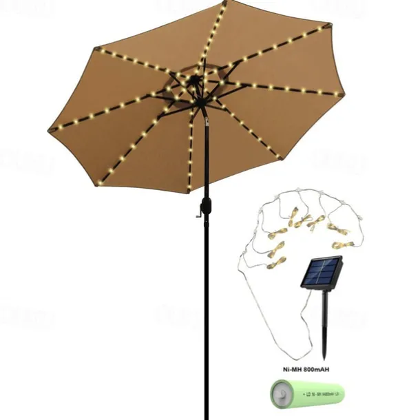 Patio Umbrella Lights Solar Powered 104 LEDs Cordless Outdoor Lighting for Patio Backyard Umbrella Outdoor Garden Decor