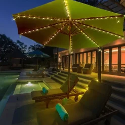 Patio Umbrella Lights Solar Powered 104 LEDs Cordless Outdoor Lighting for Patio Backyard Umbrella Outdoor Garden Decor