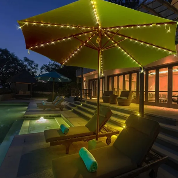 Patio Umbrella Lights Solar Powered 104 LEDs Cordless Outdoor Lighting for Patio Backyard Umbrella Outdoor Garden Decor