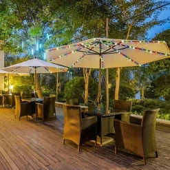 Patio Umbrella Lights Solar Powered 104 LEDs Cordless Outdoor Lighting for Patio Backyard Umbrella Outdoor Garden Decor