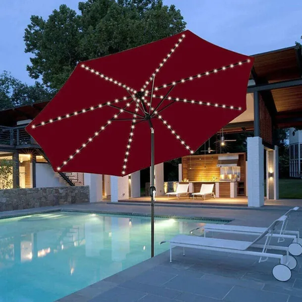 Patio Umbrella Lights Solar Powered 104 LEDs Cordless Outdoor Lighting for Patio Backyard Umbrella Outdoor Garden Decor