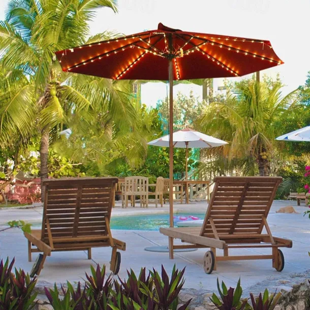 Patio Umbrella Lights Solar Powered 104 LEDs Cordless Outdoor Lighting for Patio Backyard Umbrella Outdoor Garden Decor